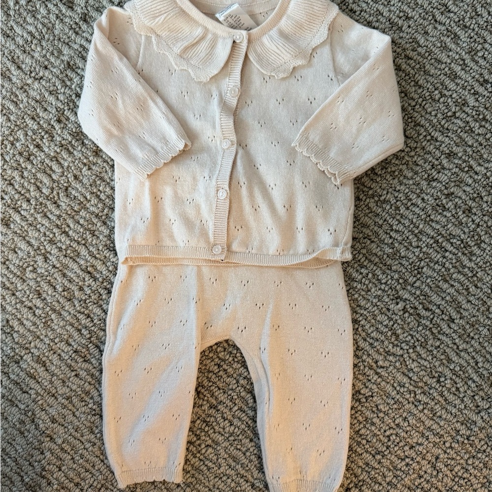 H&M Organic Cotton Cream Baby Cardigan